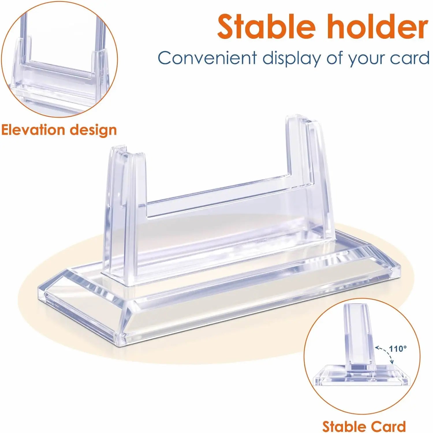 Clear Acrylic Card Display Stand — Fits Trading Cards, Toploaders & Magnetic Holders | 1, 2 or 5 Pack