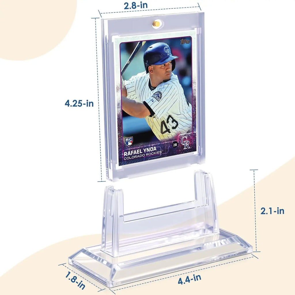 Clear Acrylic Card Display Stand — Fits Trading Cards, Toploaders & Magnetic Holders | 1, 2 or 5 Pack